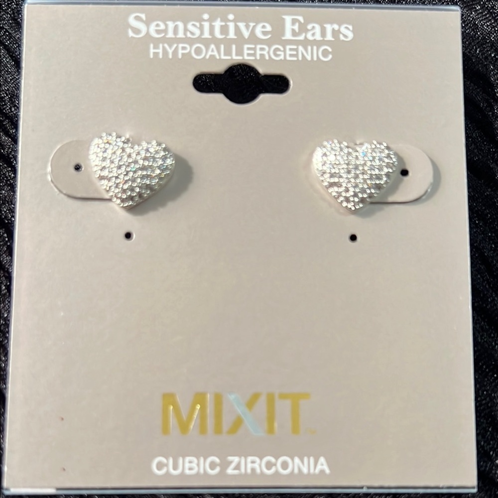 3/$18 Mixit Silver Heart Earrings